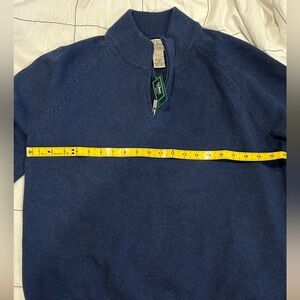 L.L. Bean Sweater Navy Blue 1/4 zip Cotton/Cashmere